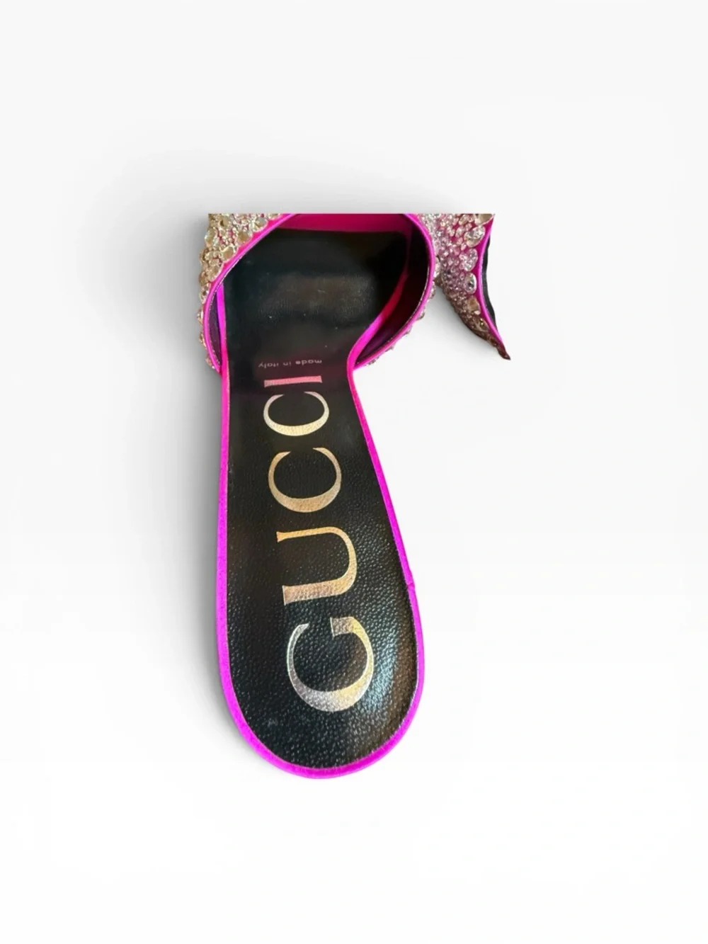 GUCCI Galactica Mules Fuchsia Crystal Embellished Sculptural Heel EU 36.5 US 6.5 - Picture 4 of 16